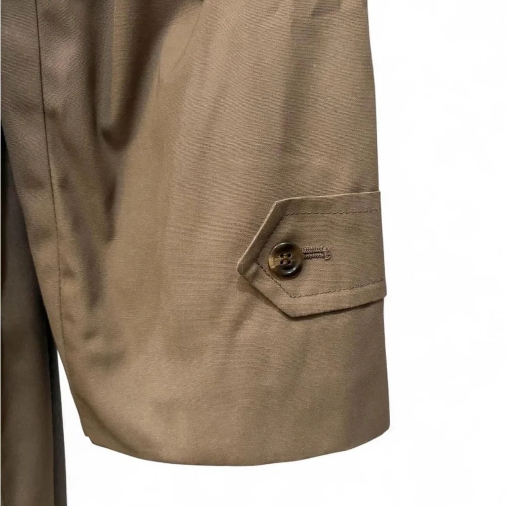 Men's London‎ Fog Trench Coat Khaki Tan Size 44 Large Removable Liner Quilted